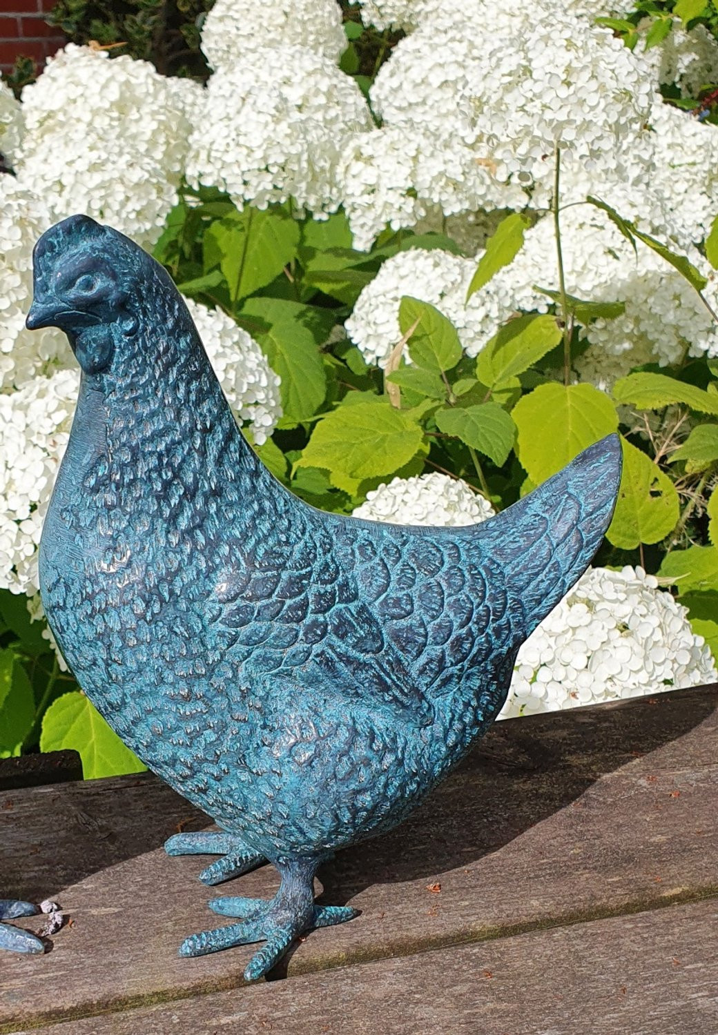 Bronzartes Tuinbeeld Kip - Bronskleur - Hoogte: 20 cm