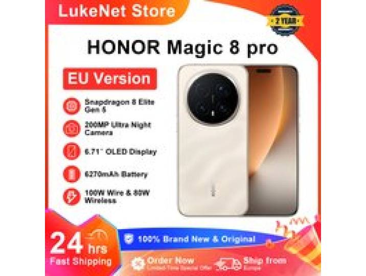 HONOR Magic 8 Pro 5G EU-versie smartphone Snapdragon 8 Elite Gen 5 200MP camera 6270mAh 100W 6.71''OLED NFC ESIM Honor
