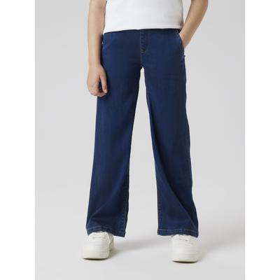 Weite Jeans NAME IT "NKFSALLI WIDE JEANS 8293 -TO NOOS", Mädchen, Gr. 92, N-Gr, blau (denim blau), Denim/Jeans, Obermaterial: 57% Lyocell, 31% Polyester, 10% Viskose, 2% Elasthan, unifarben, weit, Jeans