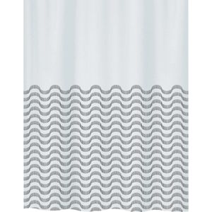 Spirella Duschvorhang Anti-Schimmel Vagues, 180 x 200 cm, wasserabweisend, waschbar, aus Polyester, mit Motiv
