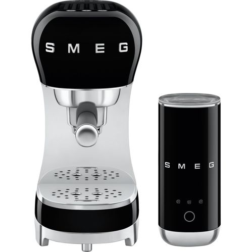 SMEG ECF12BLEU Bundle Siebträgerm. + Milchaufschäumer