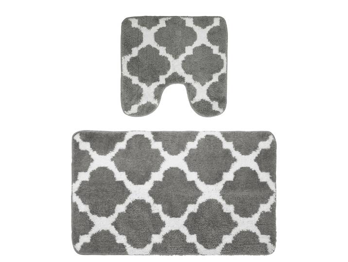 Badteppich Set ROSALIE 2-teilig grau