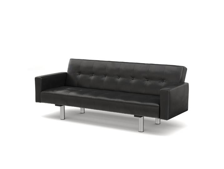 Schlafsofa Leder YALE schwarz