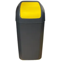WellHome - Eimer/Mülleimer mit Schwingdeckel 15L, Gelb