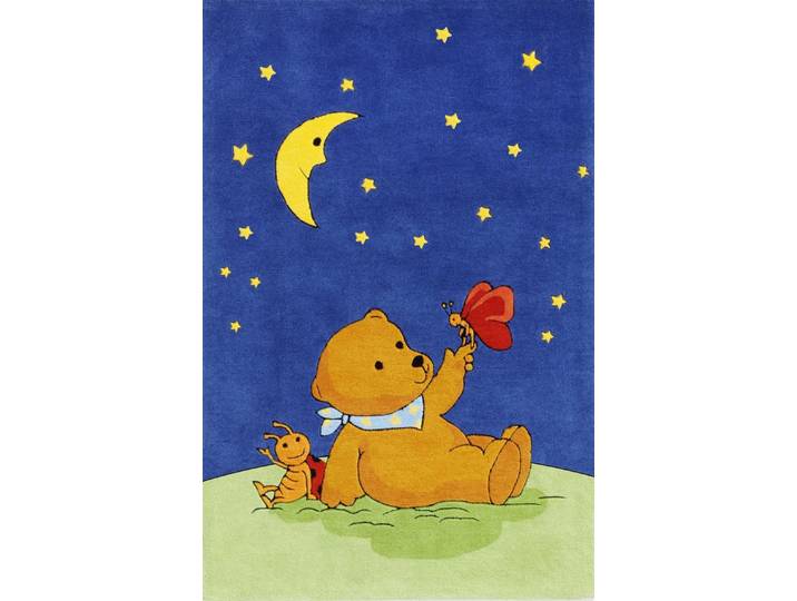 MONDBÄR Kinderteppich Der Mondbär Teppich blau