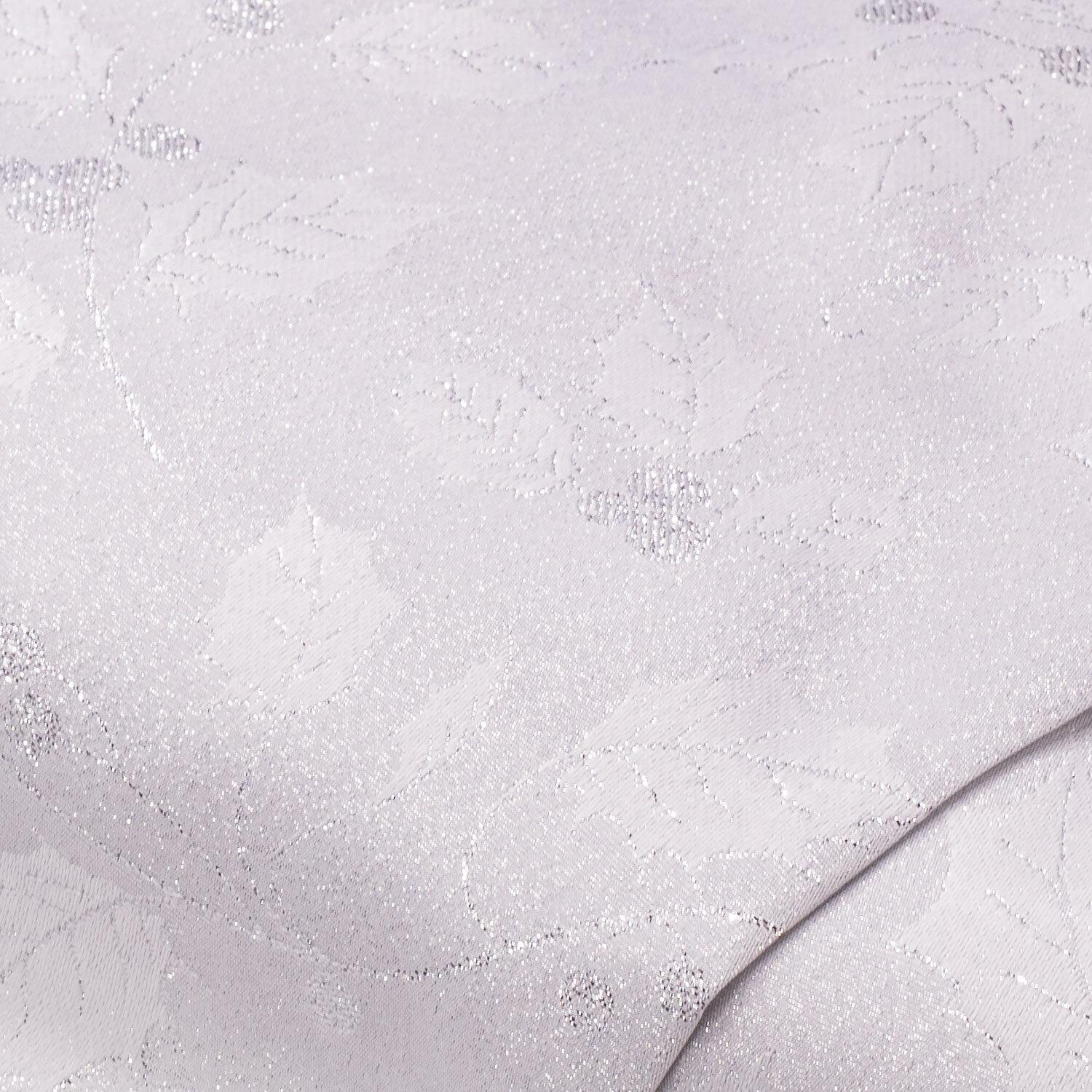Jacquard "Ilex-Zweige" mit Glitzergarn, weiß/silber