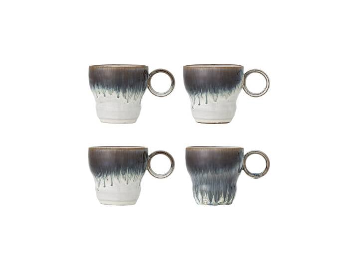 Mug lot de 4 en grès bleu Nigel