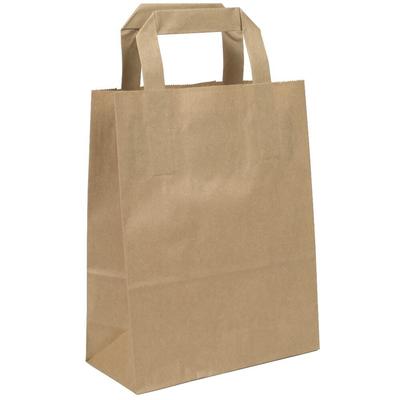 KK Verpackungen 250 Papier-Tragetaschen Papiertüten Tüten Papiertaschen 18+08x22 Braun