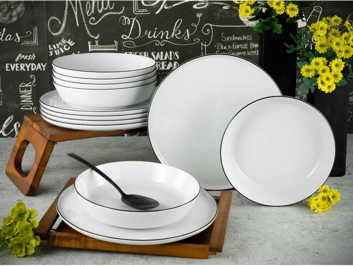 Service de table Chef Collection 12 Multicolore/Blanc/Noir
