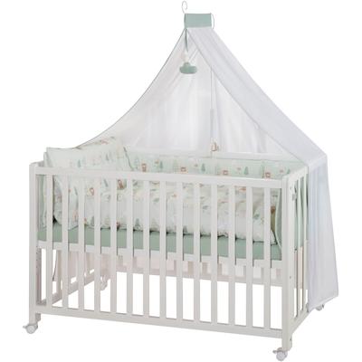 Babybett ROBA "Room Bed - Woodland Buddies", Baby, Gr. Liegefläche B/L: 60cm x 120cm, kein Härtegrad, weiß (woddland buddies), Babybetten Babybett, als Beistell-, Kinder- und Juniorbett verwendbar