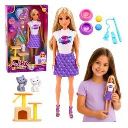 Lean Toys Anlily-Puppe mit Kätzchen und Zubehör (71225337)