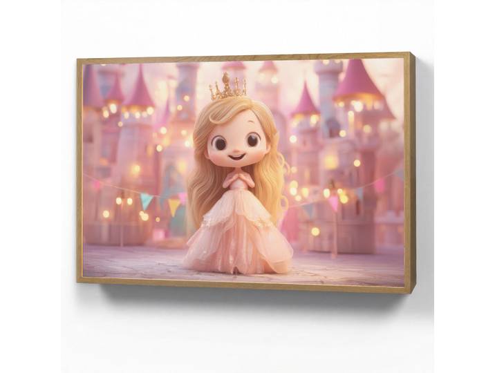 OnlyWow Wandleuchte MIT Akku Prinzessin - Rosa - Schloss 90x60 cm, Rechteckig, LED integrated, 90x60x8 cm, Lampen & Leuchten, Innenbeleuchtung, Wandleuchten