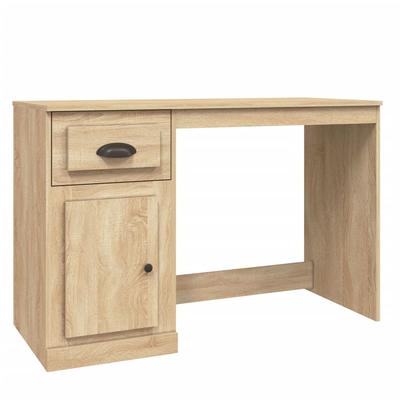 Helloshop26 - Schreibtisch Arbeitsplatz Computertisch Arbeitsmöbel mit Schublade Sonoma-Eiche 115 x 50 x 75 cm braunes Holzwerkstoff 02_0023449