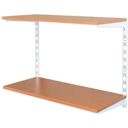 Biedrax Wandregal - Grundregal 50 x 60 x 50 cm, Farbe weiss - 2 Fachboden Kirsche