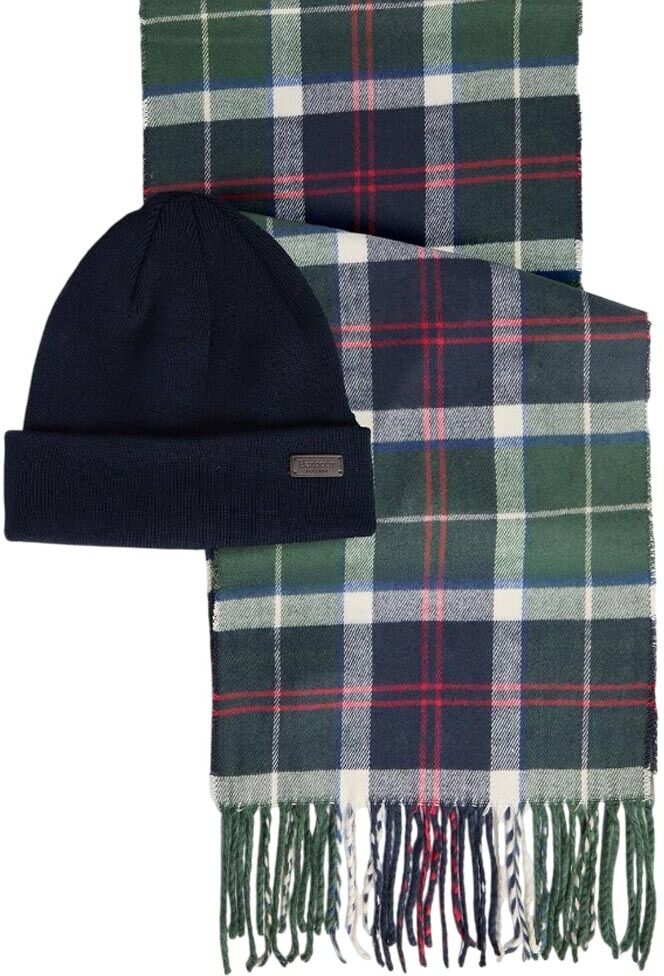 Barbour SET CON BERRETTO SWINTON E SCIARPA GALINGALE uomo blu MGS0079 TU