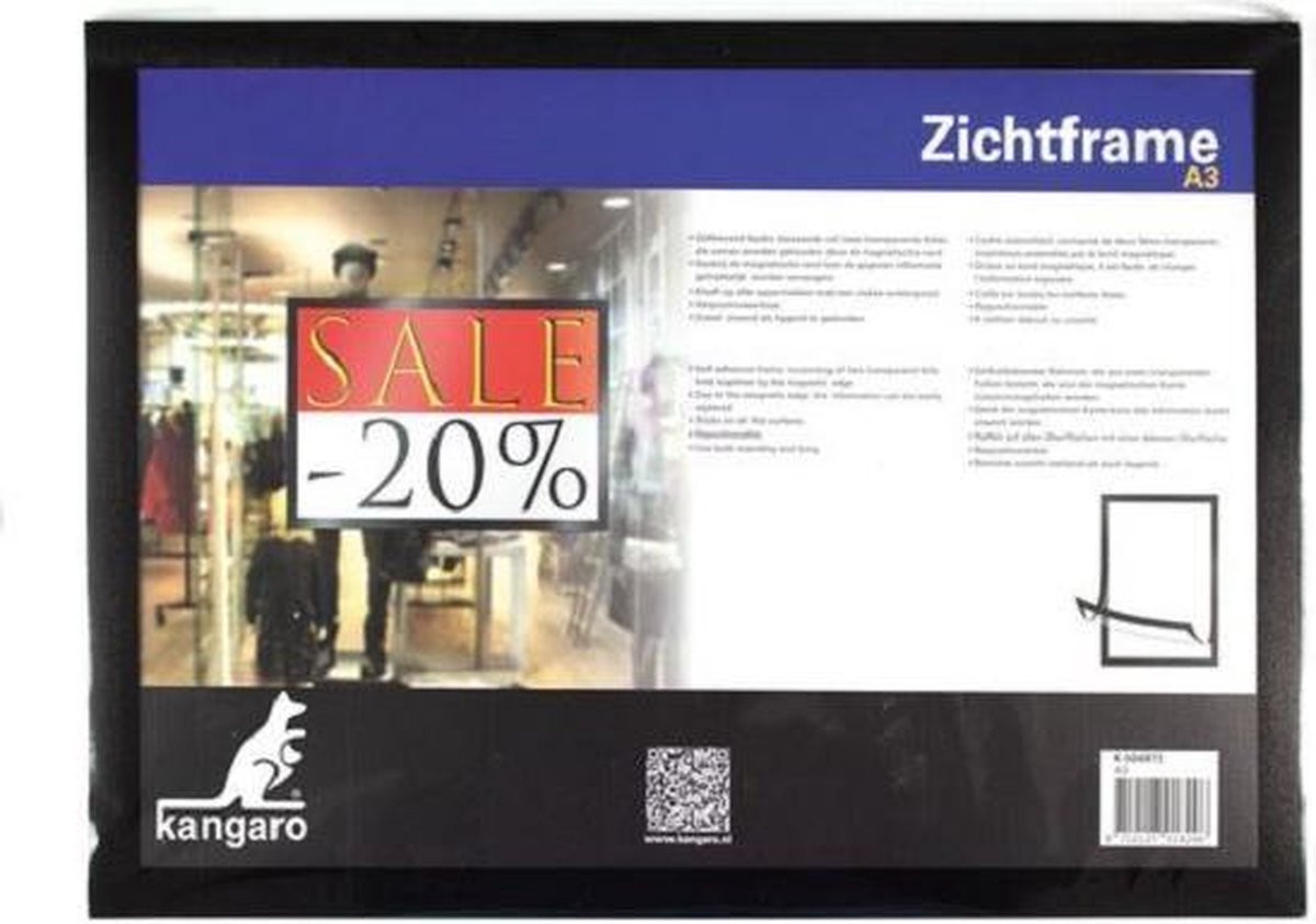 Kangaro Zichtframe A3 - Zwart