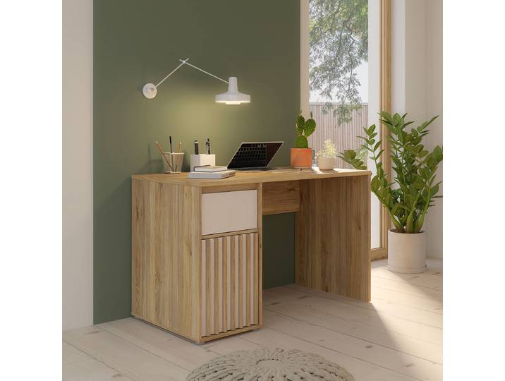 Bureau 120 x 74 x 60cm Beige/Marron