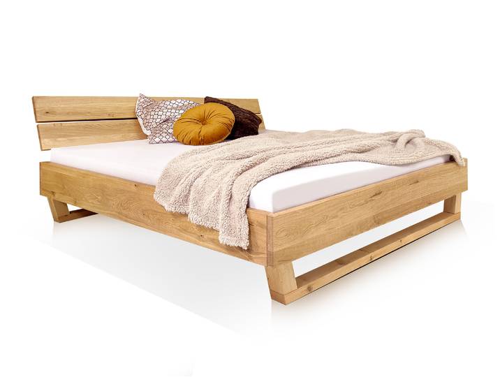 DAKONA Holz-Kufenbett mit Kopfteil, Material Massivholz, 90 x