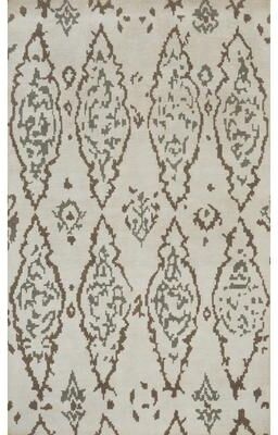 Rug Source Hand-knotted Modern Wool Beige & Ivories All-Over Area Rug - 7' 10'' X 4' 11''