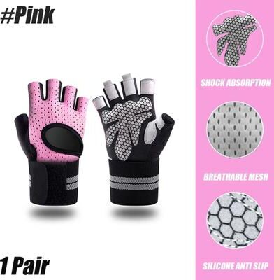 Uplifted Finds Weightlifting Workout Gloves With Wrist Support For Men And Women pink xl