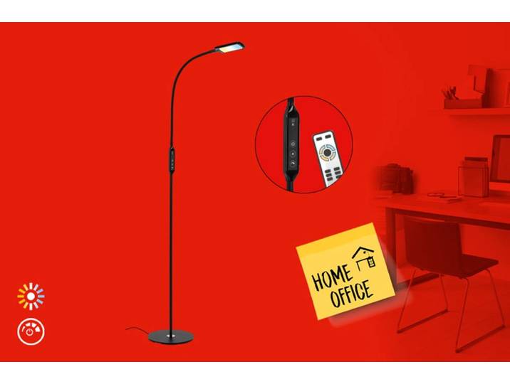 BRILONER LEUCHTEN LED Schreibtischlampe OFFICE REMOTE , schwarz (weiß, neutral), Leuchten, LED Schreibtischlampe