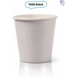 Kaffeebecher 0,2 l weiß aus Hartpapier – Pappbecher 8 oz, Ø 80 mm, 1000 Stück für Gastronomie & To-go