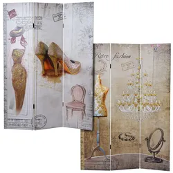 Foto-Paravent Vintage, Raumteiler Trennwand, Glitzer Retro Fashion MVG-zertifiziert ~ 170x120cm