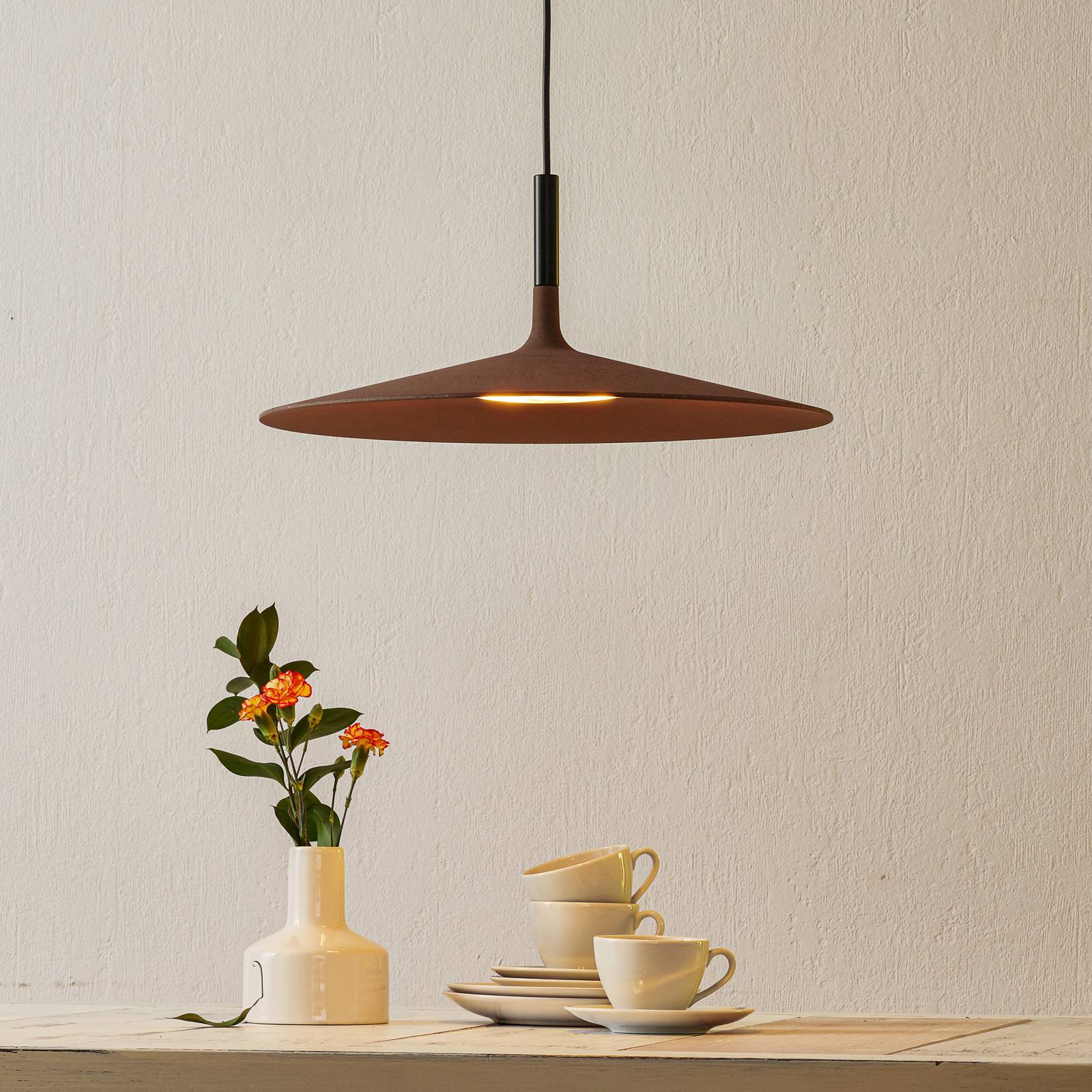 Foscarini Designer Pendant Light Aplomb Large, dimmable, Brown / rust, Kitchen, Concrete, Design, Ceiling Light