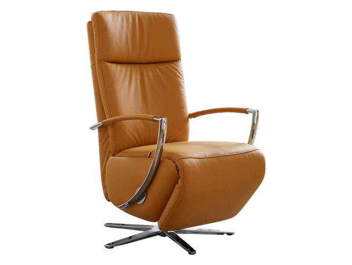 Cantus Relaxsessel, Currygelb, Metall, Echtleder, Color-Finish-Leder, 70x113x80 cm, Goldenes M, Fußauswahl, Lederauswahl, Stoffauswahl, Wohnzimmer, Sessel, Relaxsessel