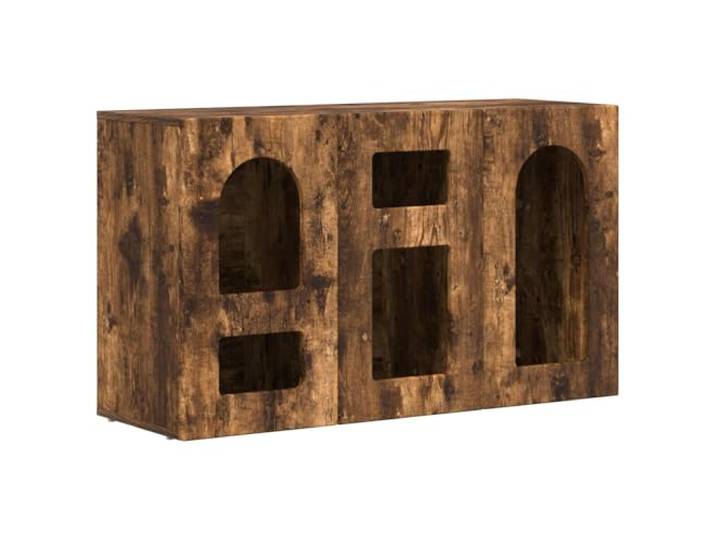 Sideboard ELST Geräucherte Eiche 100 x 35 x 59 cm Holzwerkstoff Regalböden, kratzresistent, dellenresistent, EASY-CLEAN, Innenbereich, Esszimmer, Wohnzimmer, Holzwerkstoff