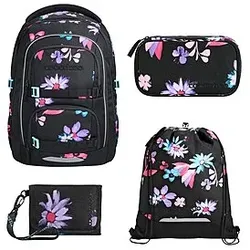 Coocazoo Porter Floral Artnight Schulrucksack Set 4tlg