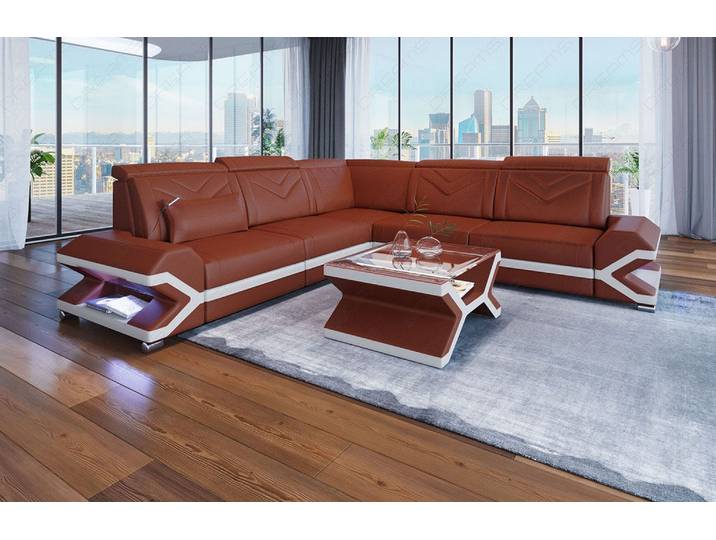 Ecksofa Sorrento L-Form aus Leder