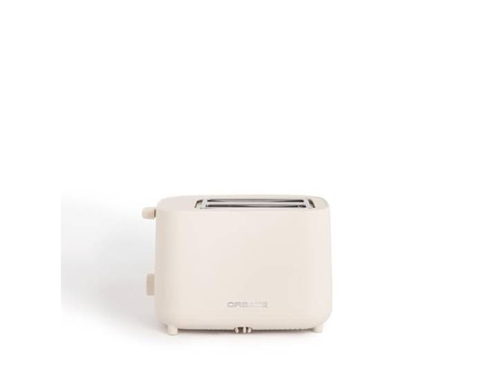 CREATE/TOAST STUDIO/Broodrooster Crèmewit / 6 vermogensniveaus, kruimellade, thermostaat, ontdooien, opwarmen, 2 brede snedesleuven, 750W