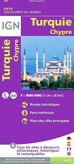 Carte routière - Turquie & Chypre   IGN