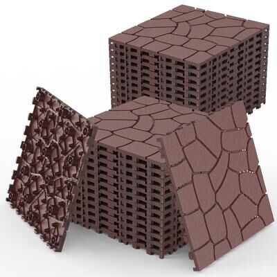 Kodotan sofa "12"" Patio Deck Tiles, DIY Module Interlocking Decking Tiles Floor Tile,Easy and Quick Installation Court Tiles, 44pcs"