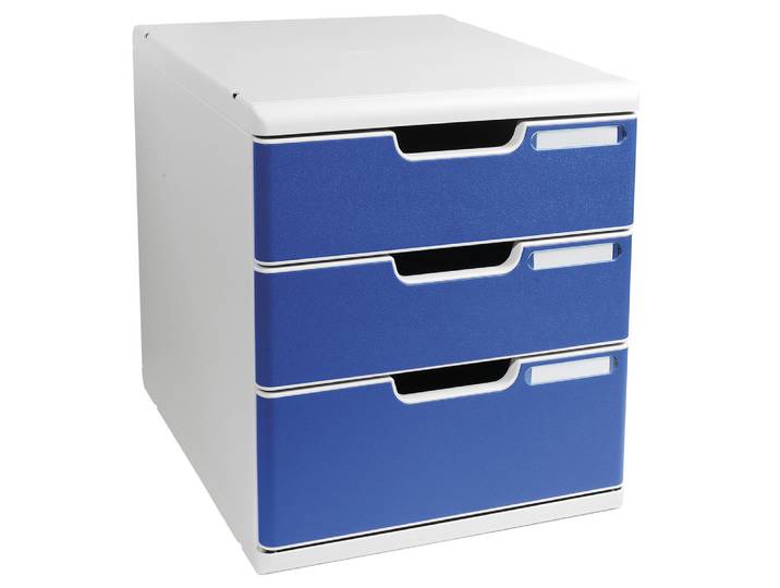 EXACOMPTA Module de classement Modulo Office 3 tiroirs fermés - Bleu