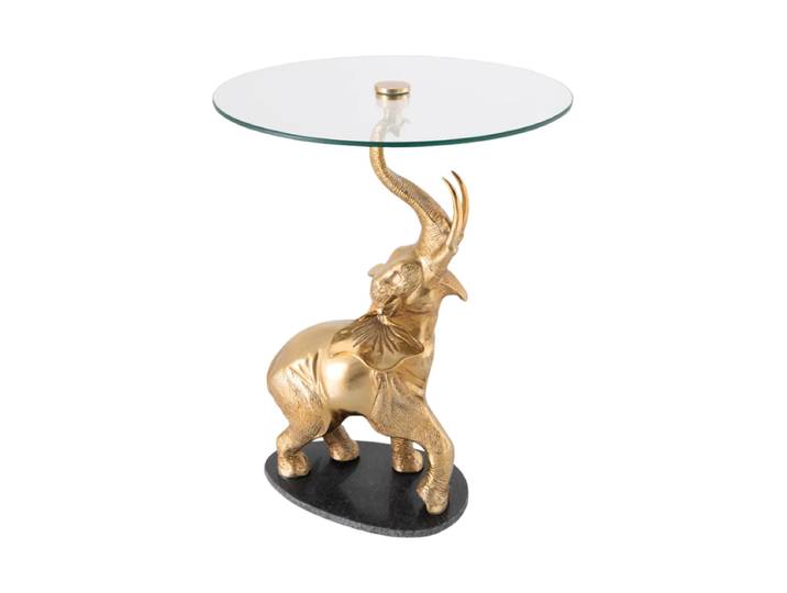 Design Beistelltisch „Elephant“ mit Marmorfuss Gold Invicta Interiors