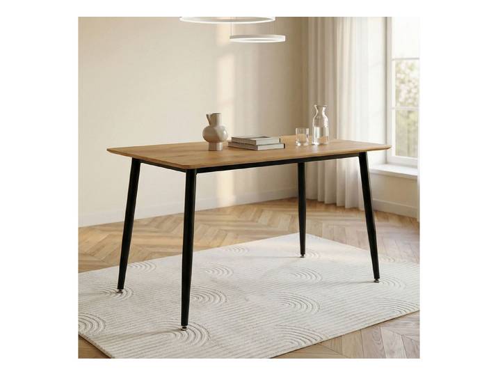 IDIMEX Esstisch NORA, Esszimmertisch 120x80 cm mit schwarzem Metallgestell Eiche Finish