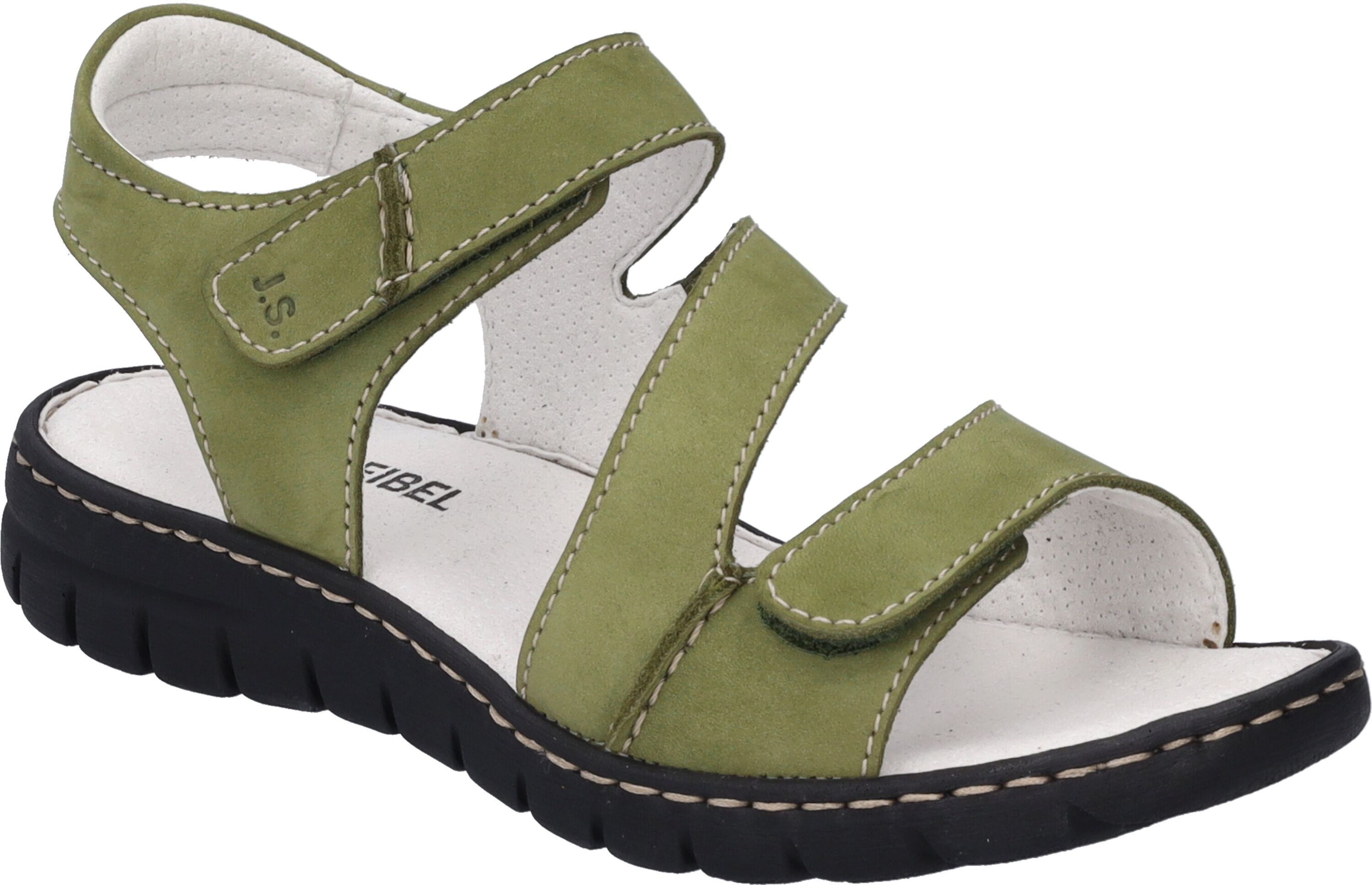 Sandale JOSEF SEIBEL "Stefanie 31, oliv", Damen, Gr. 37, grün (oliv), Obermaterial: 100% Rindsleder Leather cow., Schuhe Sandale