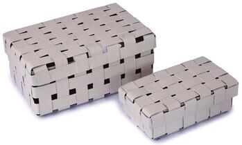 BIDKhome Woven Metal Storage Box Set of 2
