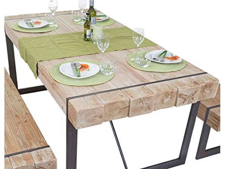 Mendler Esszimmertisch HWC-A15, Tanne Holz massiv - naturfarben 80x200x90cm
