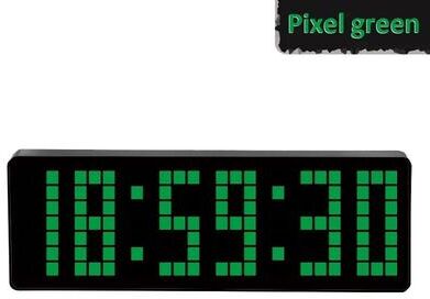 Uplift Essentials Simple Style Pixel LED Digital Clock green
