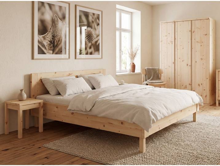 Zirbenbett „Max“ 140 x 220 cm Massivholz Zirbe