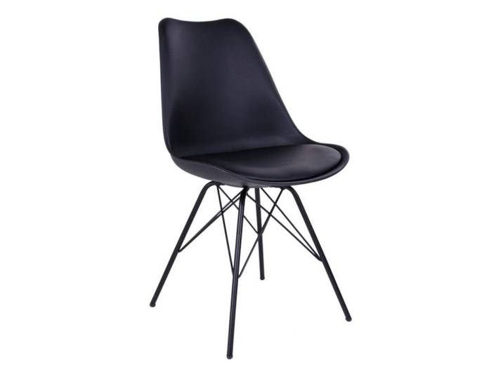 ebuy24 Schalenstuhl, Olav, Stühle Schwarz, Kunstleder, 48 x 55 x 86 cm, 2-teilig, Metall, 48x86x55 cm, Esszimmer, Stühle