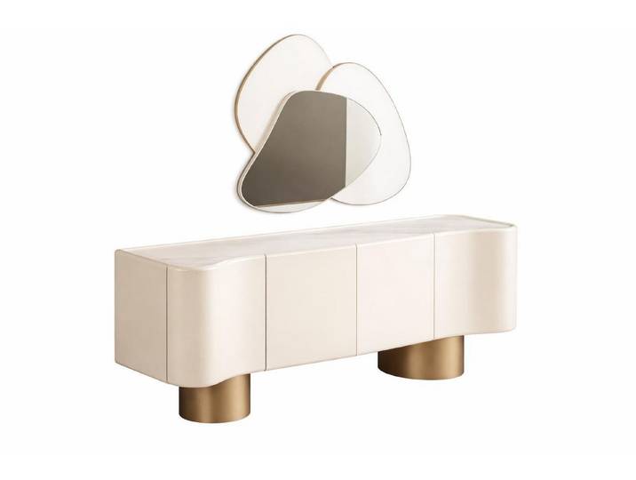 JVmoebel Konsolentisch Wohnzimmer Set Beige Farbe Moderner Stil Elegantes Design Minimalismus, Made in Europa