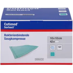 BSN, Verbandsmaterial, Cutimed Sorbact, Saugkomp.,antimikrobielle Wundauflage,steril, 10:10cm