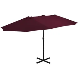 Helloshop26 - Aluminiummast-Ampelschirm 460 x 270 cm Bordeaux 02_0008233
