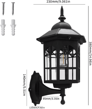 Inspire Picks Retro Tungsten Filament Solar Pathway Light Waterproof Outdoor Garden Landscape Lamp black khel869x7