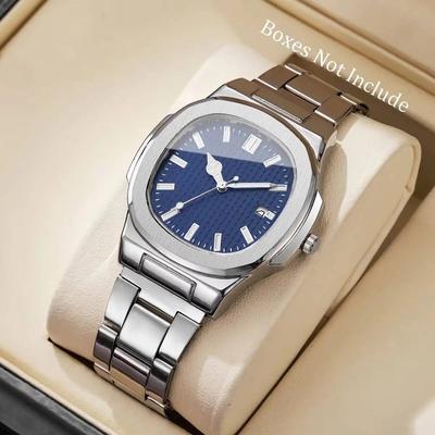 Inspire Select Luxury Square Men's Quartz Business Watch With Calendar blue Without Box