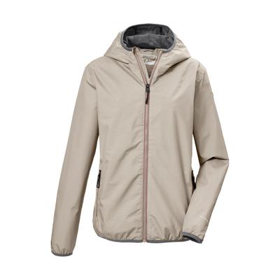 Funktionsjacke KILLTEC "KOS 485 WMN JCKT", Damen, Gr. 46, beige (zement), Obermaterial: 100% Polyester.Futter: 100% Polyester, Jacken Funktionsjacke, Leichte, wasserdichte Damenjacke, atmungsaktiv, packbar